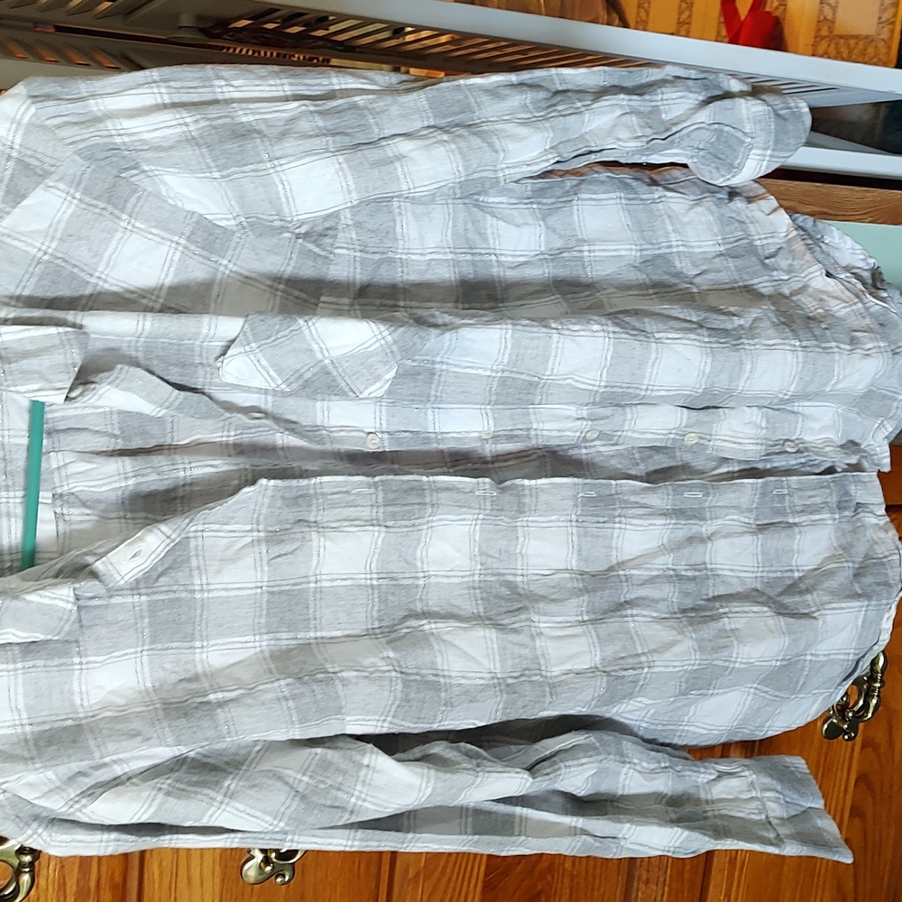 A New Day Gray And White Flannel Shirt
